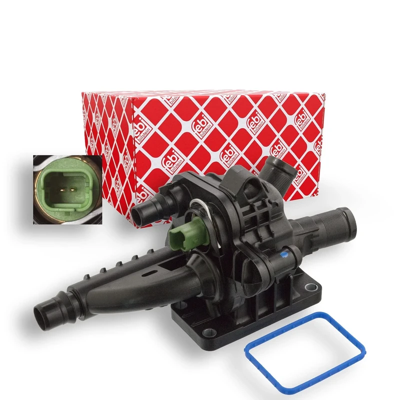 Febi Bilstein 106066 Thermostat with housing, seal and temperature switch , 1 piece