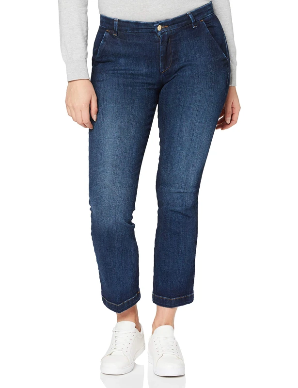 7 For All Mankind Women's Ankle Boot Chino Casual Pants, Dark Blue, W25