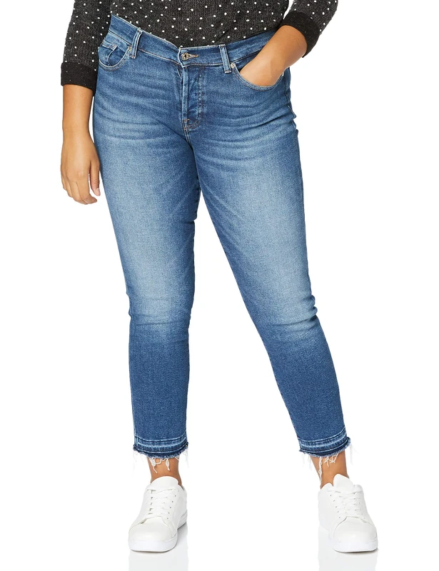 7 For All Mankind Women's Asher Jeans, Mid Blue, 3