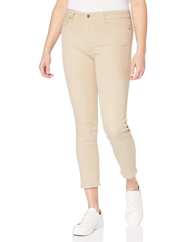 7 For All Mankind Women's Roxanne Ankle Casual Pants, Beige, W26