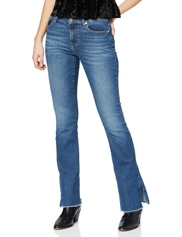 7 For All Mankind Women's Bootcut Jeans, Mid Blue, 3