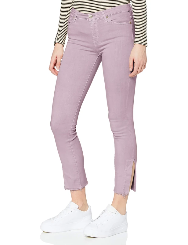 7 For All Mankind Women's Hw Skinny Crop Casual Pants, Violet, 2