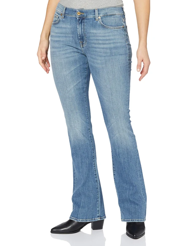 7 For All Mankind Women's Bootcut Jeans, Light Blue, 6