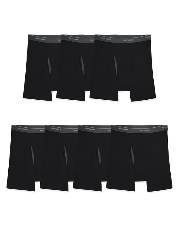 Fruit of the Loom Men's Coolzone (Assorted Colors) Boxer Briefs, 7 Pack - Black, L UK