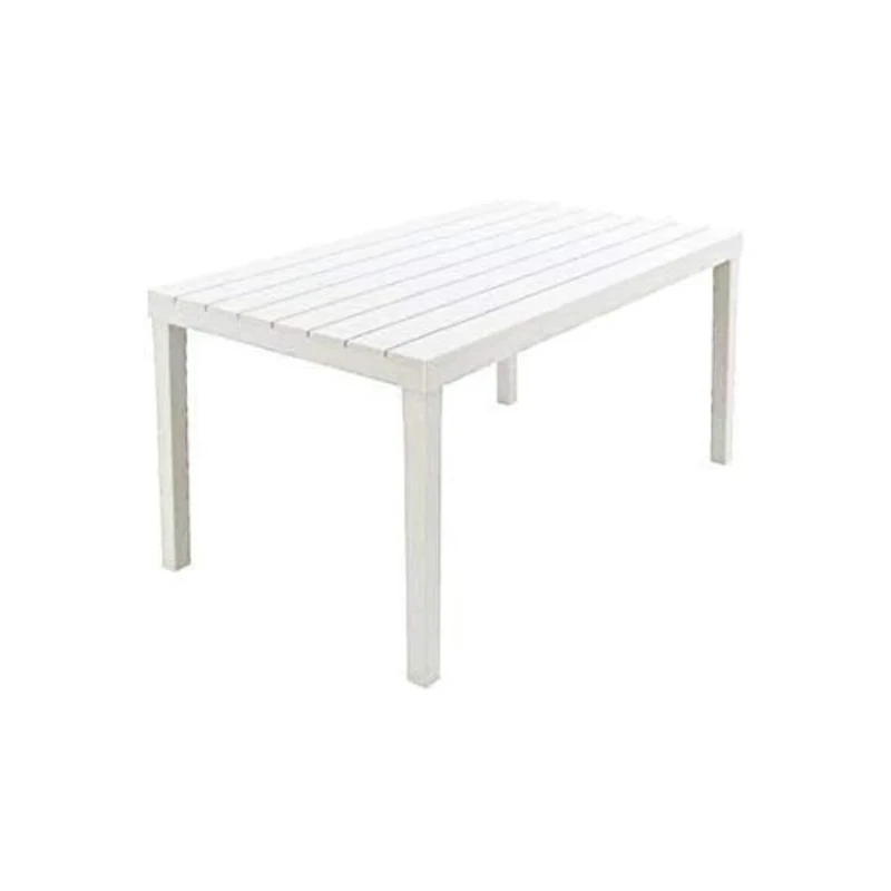 Dmora - Outdoor table Vasto, Rectangular dining shelf, Multipurpose indoor and outdoor garden table, 100% Made in Italy, 138x78h72 cm, White