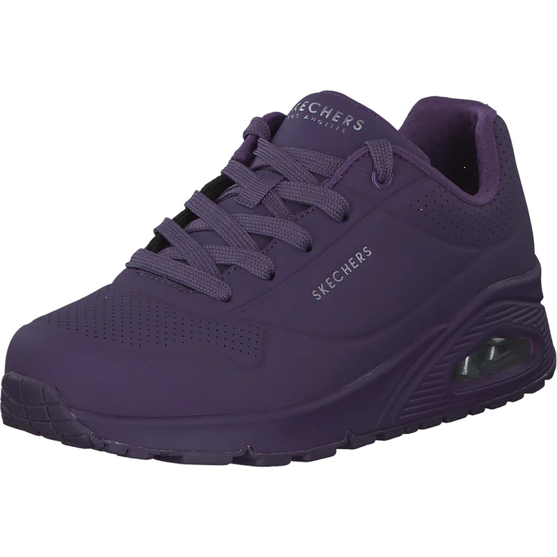 Skechers Women's Uno Stand on Air Sneaker, Purple Durabuck Mesh, 8 UK