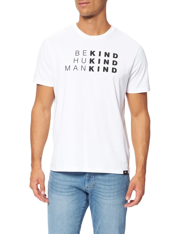 7 For All Mankind Men's Graphic TEE Shirt, White, Xx-Large - Image 1