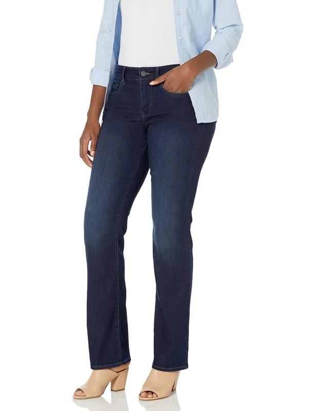 NYDJ Women's Misses Marilyn Straight Denim Jeans, Burbank Wash, 12