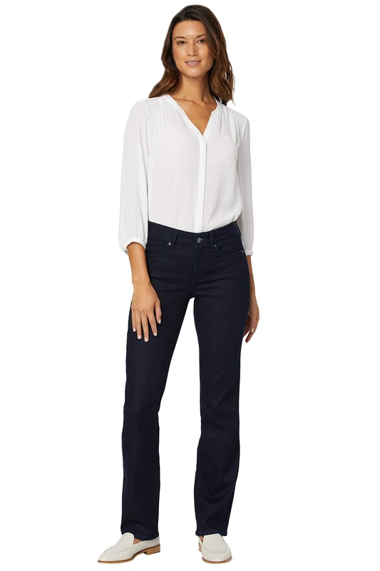 NYDJ Women's Misses Marilyn Straight Leg Denim Jeans, Dark Enzyme, 14