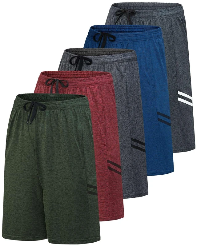 Mens Quick Dry Fit Dri-Fit Active Wear Athletic Performance Football Rugby 9 Inch Inseam Training Tennis Running Essentials Gym Shorts Hombre Stretch Fitness Casual Workout Tech Shorts -Set 8,3XL - Image 1