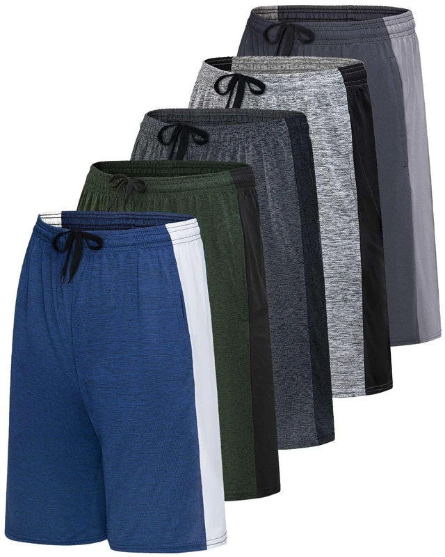 Mens Quick Dry Fit Dri-Fit Active Wear Athletic Performance Football Rugby 9 Inch Inseam Training Tennis Running Essentials Gym Shorts Hombre Stretch Fitness Casual Workout Tech Shorts -Set 1,3XL