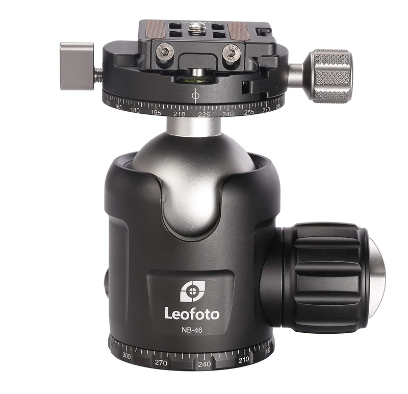 Leofoto - NB-46 Tripod Head with NP-60 Quick Release Plate - Solid - Load Capacity: 30 kg - Double Panning Function - NB-46+NP-60