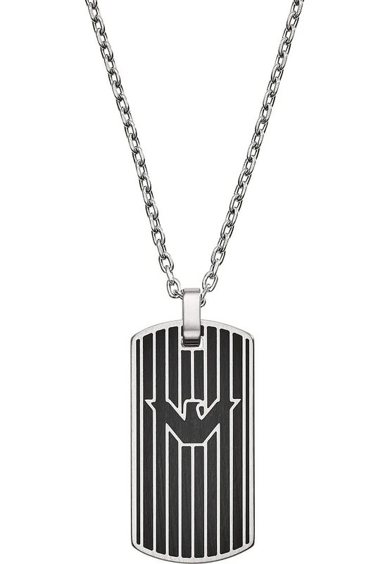 Emporio Armani Necklace for Men , Length: 525mm, Size Pendant: 32x16x2mm Silver Stainless Steel Necklace, EGS2724040