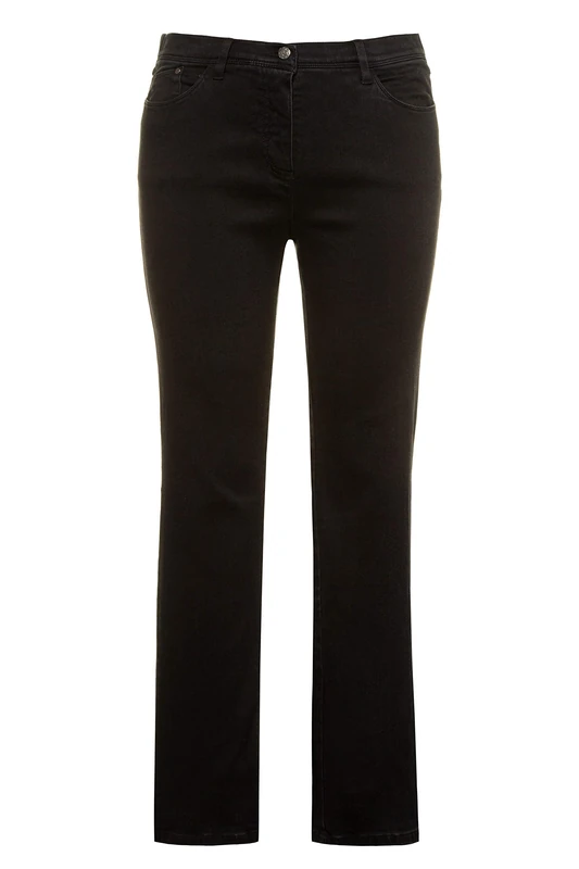 Ulla Popken Women's Best Fit Hose Black Denim, Zauberbund, Sophie Trouser, Gray, 56W / 32L - Image 1