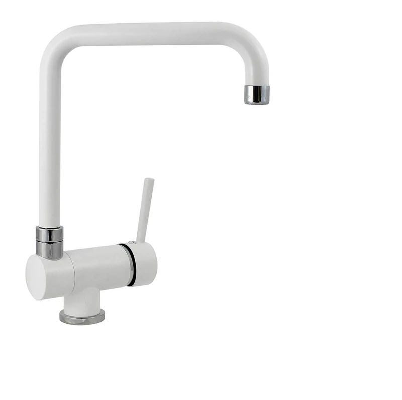 Kitchen Mixer Plados Single Lever NOVOMIX with Folding spout for subwindow - Milk White - Image 1
