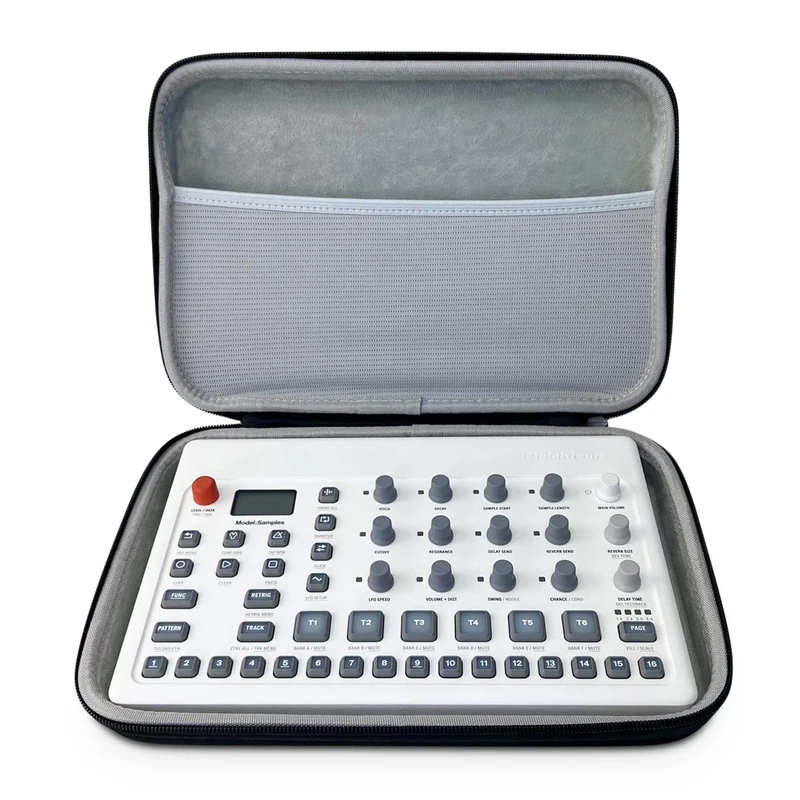 Analog Cases Pulse Case for Elektron Model Samples or comparable Drum Machine (Transport case Made of Durable, Molded EVA/Nylon, Spacious and Comfortable Handle), Black