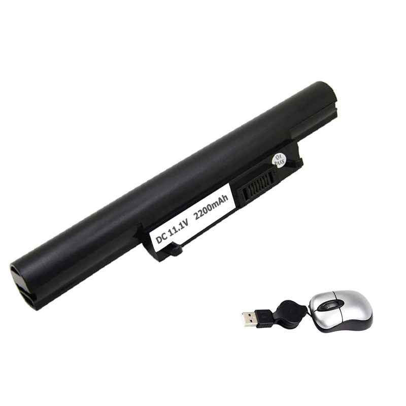 Amsahr Replacement Laptop Battery For S-TEC C101 S100, C101, X10Am, X10P, VIXA, X105, X10A - Includes Mini Optical Mouse