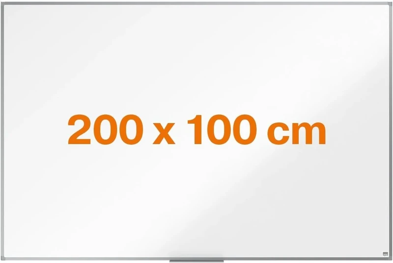 Nobo Amazon Exclusive Steel Magnetic Whiteboard 200x100cm – Dry Wipe Memo Board with Aluminium Frame & Pen Tray, Wall Mounted Magnetic for Office, Home, Classroom Notice Board