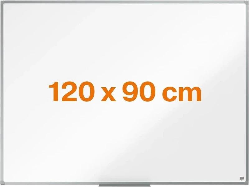 Nobo Amazon Exclusive Steel Magnetic Whiteboard 120x90cm – Dry Wipe Memo Board with Aluminium Frame & Pen Tray, Wall Mounted Magnetic for Office, Home, Classroom Notice Board