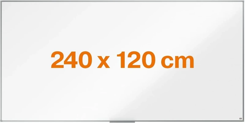 Nobo Amazon Exclusive Steel Magnetic Whiteboard 240x120cm – Dry Wipe Memo Board with Aluminium Frame & Pen Tray, Wall Mounted Magnetic for Office, Home, Classroom Notice Board