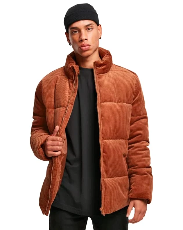 Urban Classics Men's Boxy Corduroy Puffer Jacket Women, Toffee, L