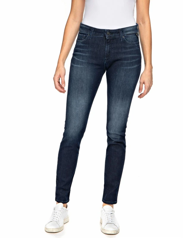 REPLAY Women's WHW689 Luzien Indigo Jeans, 007 Dark Blue, 23W / 30L