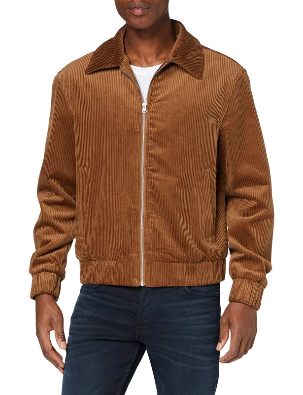 Urban Classics Men's Boxy Corduroy Jacket, Toffee, L