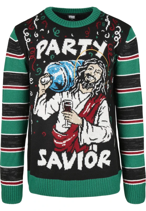 Urban Classics Unisex Savior Christmas Sweatshirt Ugly Sweater, Christmas Jumper for Men and Women, Sizes S - XXL - - XX-Large - Image 1
