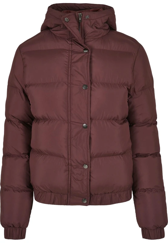 Urban Classics Women's Ladies Hooded Puffer Jacket, Cherry, S