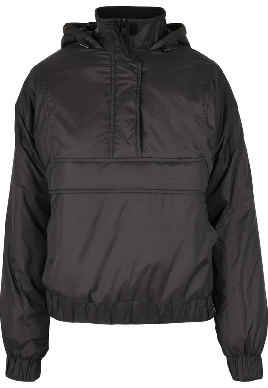Urban Classics Women's panel padded pull over jacket jackets, black, XXXXL