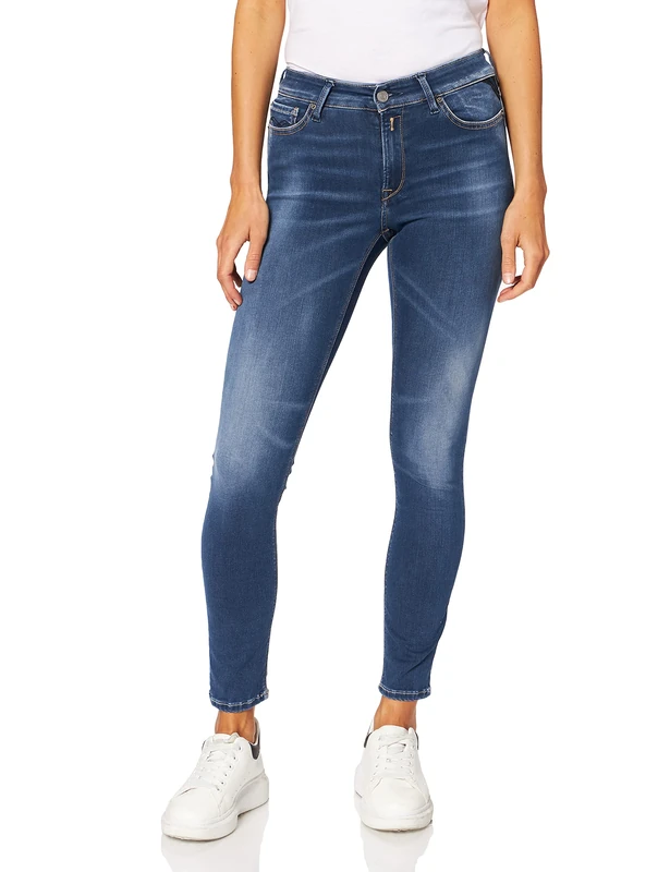 REPLAY Women's Luzien Hyperflex Re-Used Xlite Jeans, 009 Medium Blue, 23W / 28L