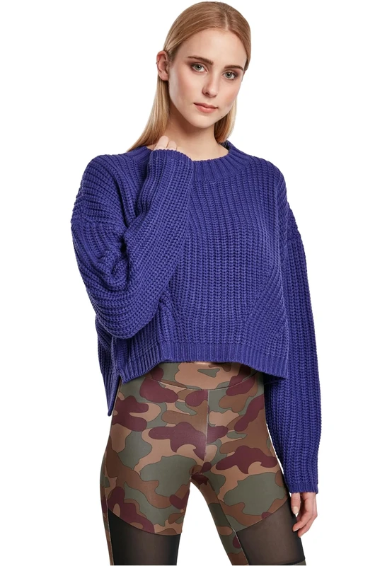Urban Classics Women's Ladies Wide Oversize Sweater Sweatshirt, bluepurple, XS