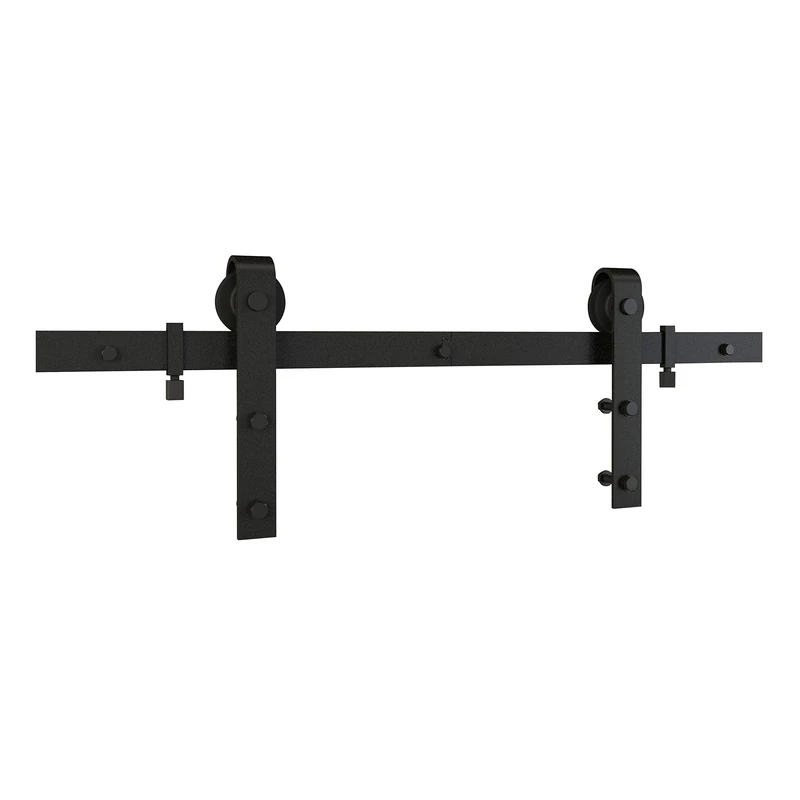 National Hardware N700-003 Interior Sliding Barn Door Hardware Two Piece Classic Kit, 72 in, Matte Black