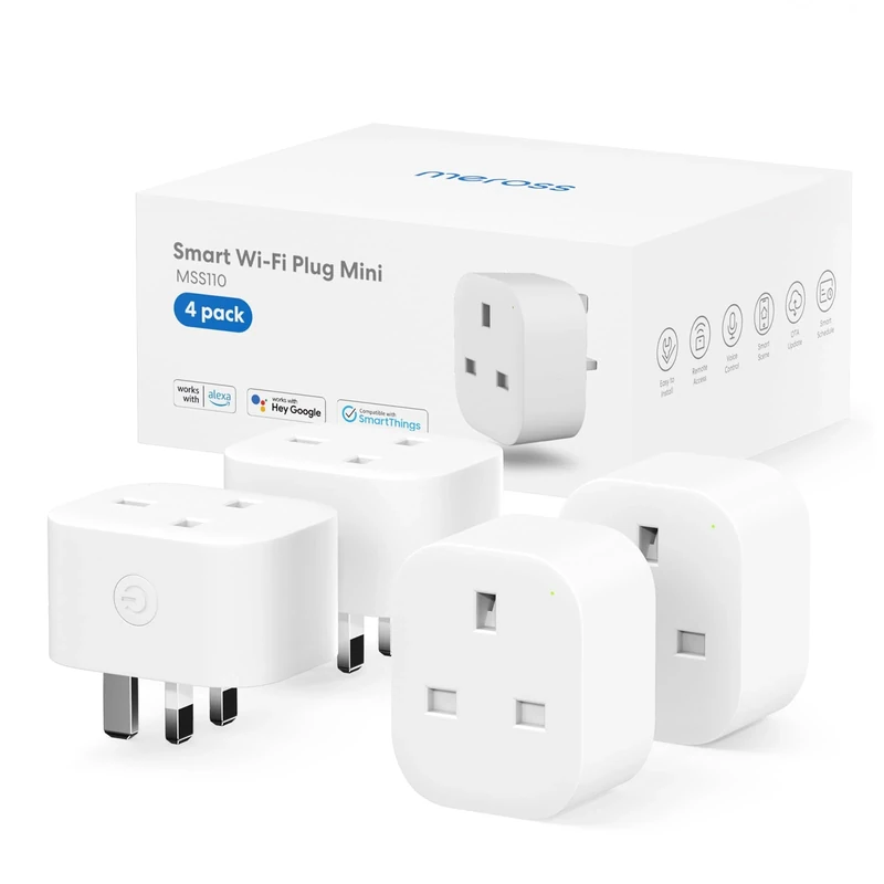 Smart Plug Mini - meross 13A WiFi Plugs Works with Alexa, Google Home, Compatible with SmartThings Wireless Remote Control Timer Plug No Hub Required (4 Pack)