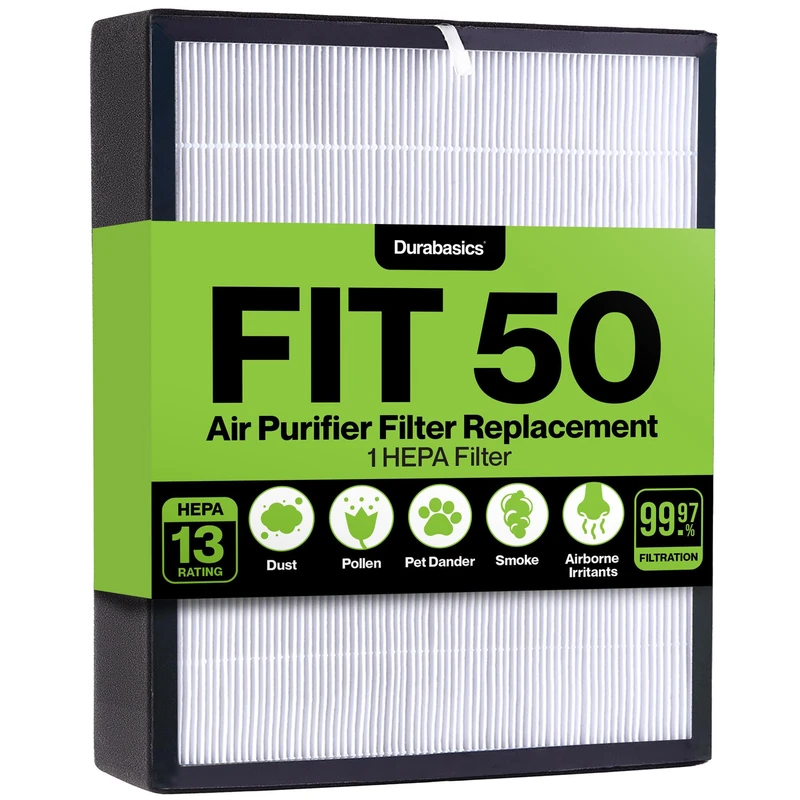 Durabasics Premium HEPA Filter Compatible with Alen BreatheSmart Fit50 Air Purifiers, Replacement for Alen Air Purifier Filter Fit50, Allen BreatheSmart Air Purifier Fit50 & Alen BreatheSmart Filter