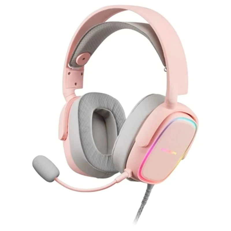 Mars Gaming MHAX, RGB Gaming Headset, Detachable Microphone, HiFi Headphones, Windows/PS4/PS5/XBOX ONE/XBOX SERIES X|S/Mac/Switch/Switch 2/Smartphone/Tablet, Pink