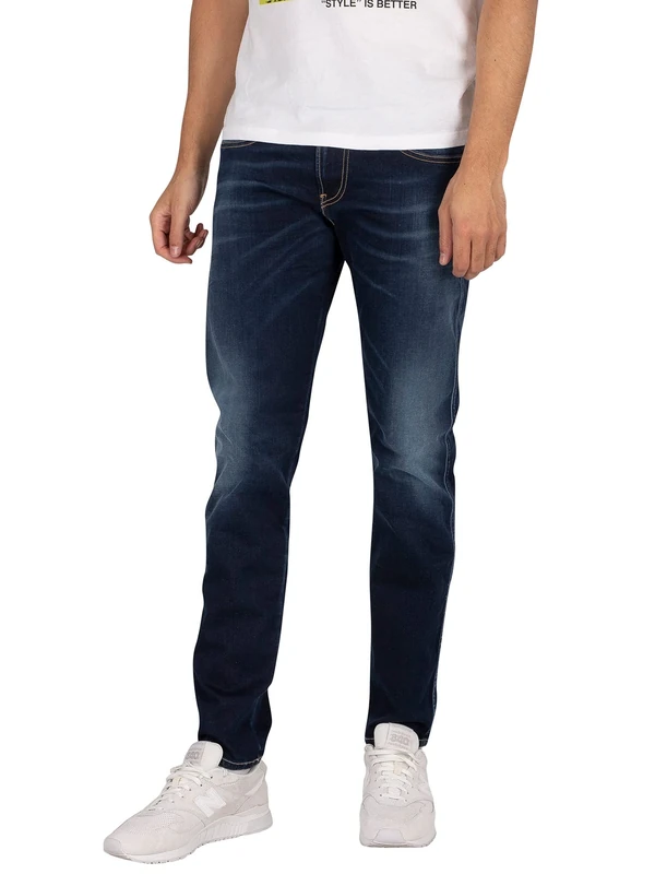 Replay Men's Anbass Hyperflex Re-Used Xlite Jeans, 007 Dark Blue, 28W / 32L