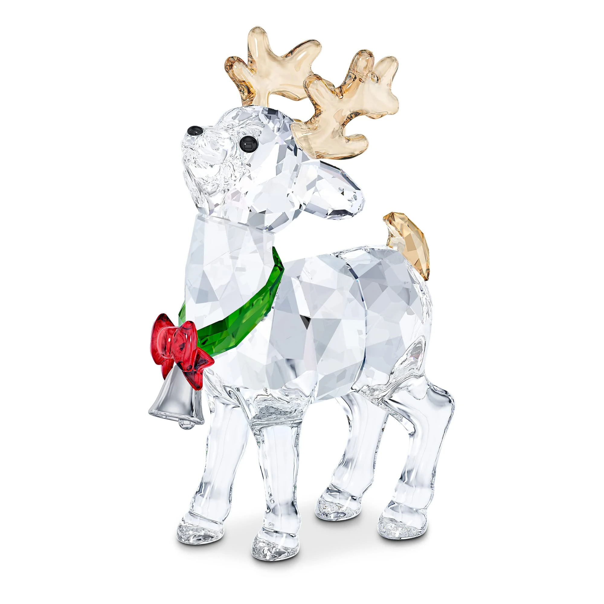 Swarovski Crystal Reindeer, Clear Crystal with features of Coloured Crystal, from the Joyful Ornaments Collection, Metal/Multicoloured
