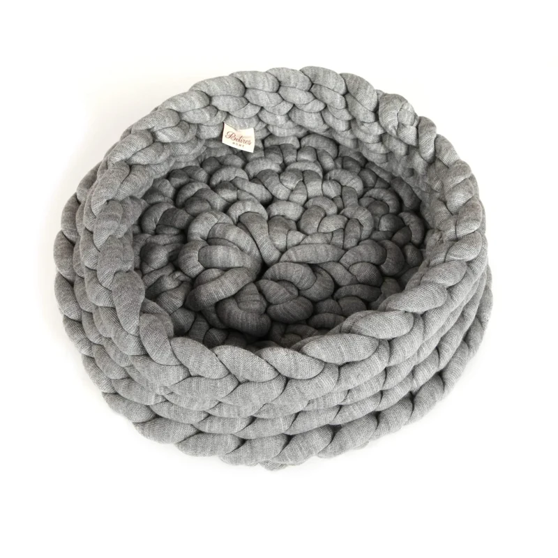 Homemania Pet Bed Acrylic Cotton Yarn Rope Grey - Image 1