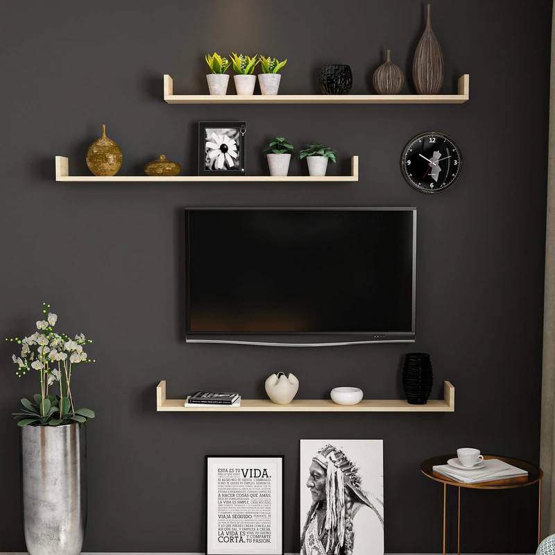 Homemania Shelf, Melamine Particleboard, Wood