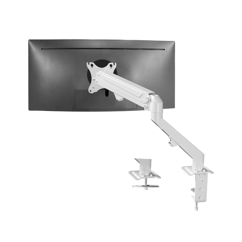 VIVO Heavy Duty Aluminum Monitor Tension Arm Premium Desk Mount Stand, Up to 27 inch Screens, White, STAND-V101OW