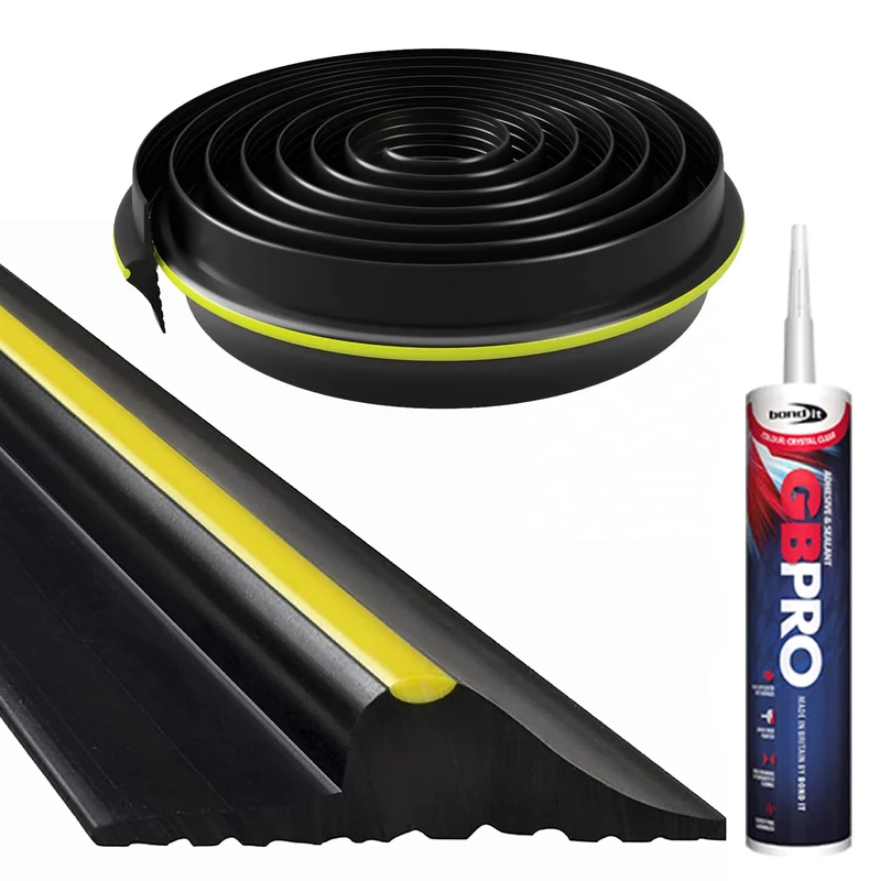 Heavy Duty Garage Door Floor Threshold Weather Seal Rubber Draught Rain Excluder (30ft)