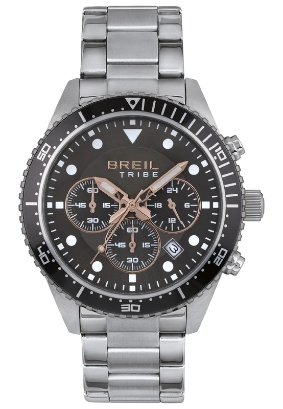Breil Men's SAIL Watch Collection BI-Colour Black dial Chrono Quartz Movement and Steel Bracelet EW0506