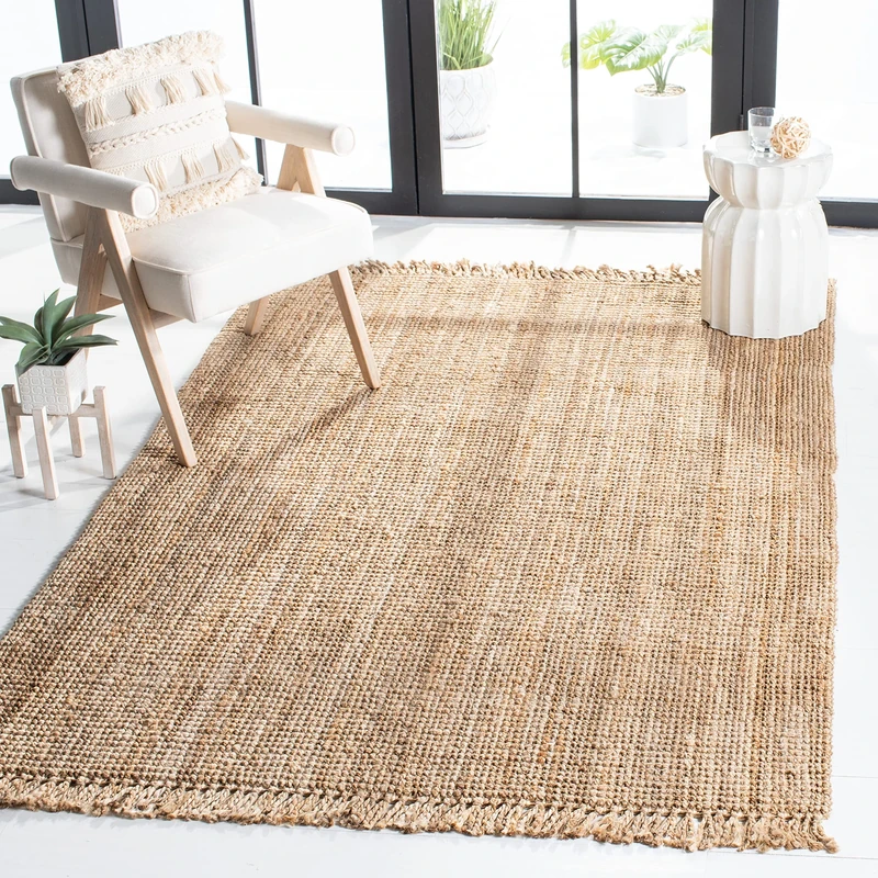 Safavieh Natural Fiber Rug for Living Room, Dining Room, Bedroom - Natural Fiber Collection, Short Pile, in Natural, 152 X 229 cm