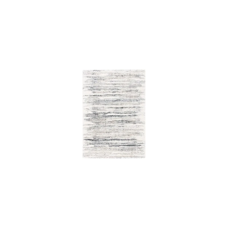 SAFAVIEH Shag Rug for Living Room, Dining Room, Bedroom - Fontana Shag Collection, Short Pile, in Ivory and Grey, 91 X 152 cm
