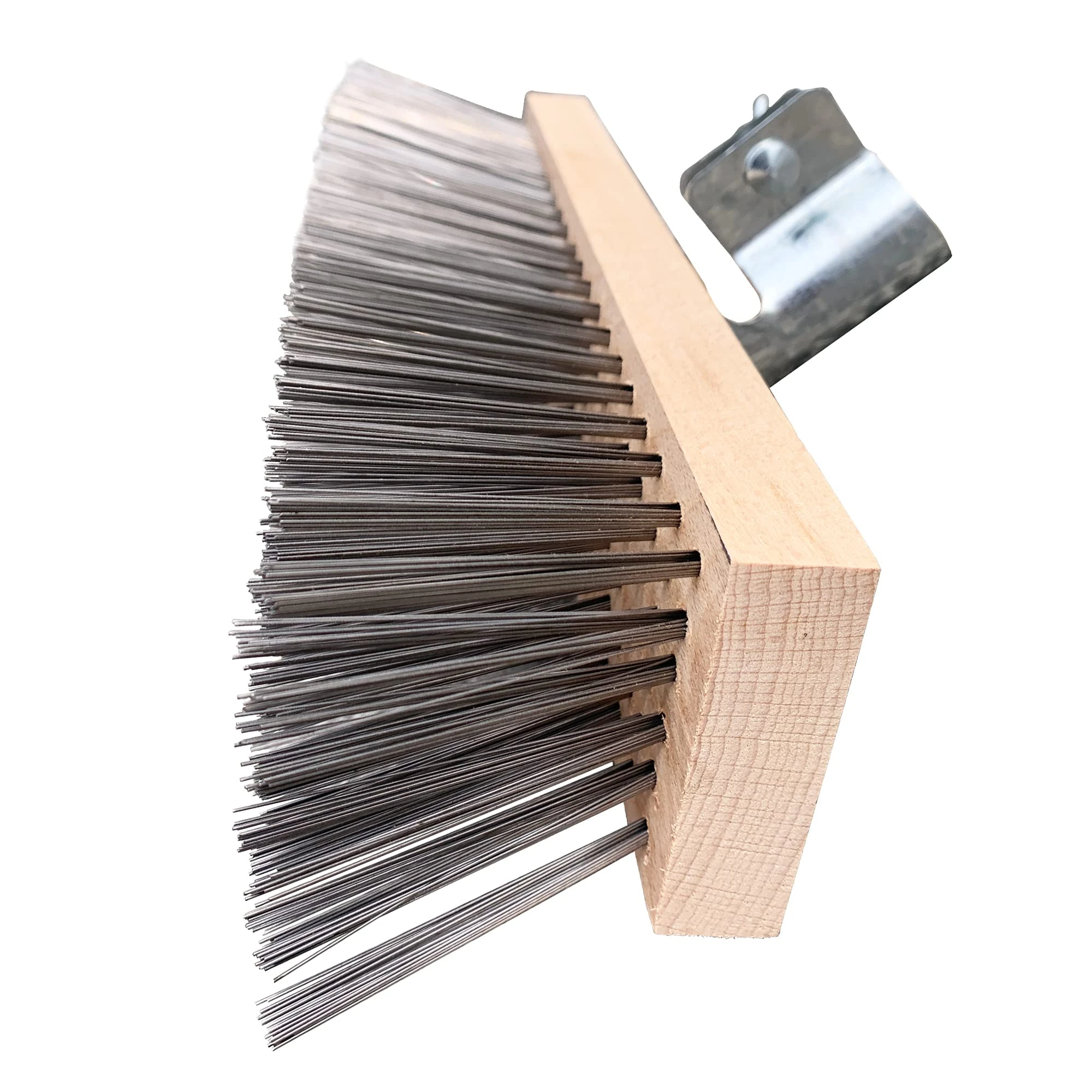 Newman and Cole Wire Broom Head - 12" Stiff Metal Bristle Deck Scrub Brush for Heavy Duty Removal of Weed Moss & Algae on Patio (Head Only)