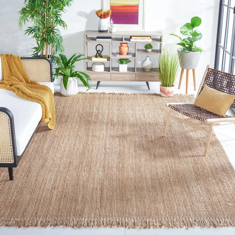 Safavieh Natural Fiber Rug for Living Room, Dining Room, Bedroom - Natural Fiber Collection, Short Pile, in Natural, 244 X 305 cm