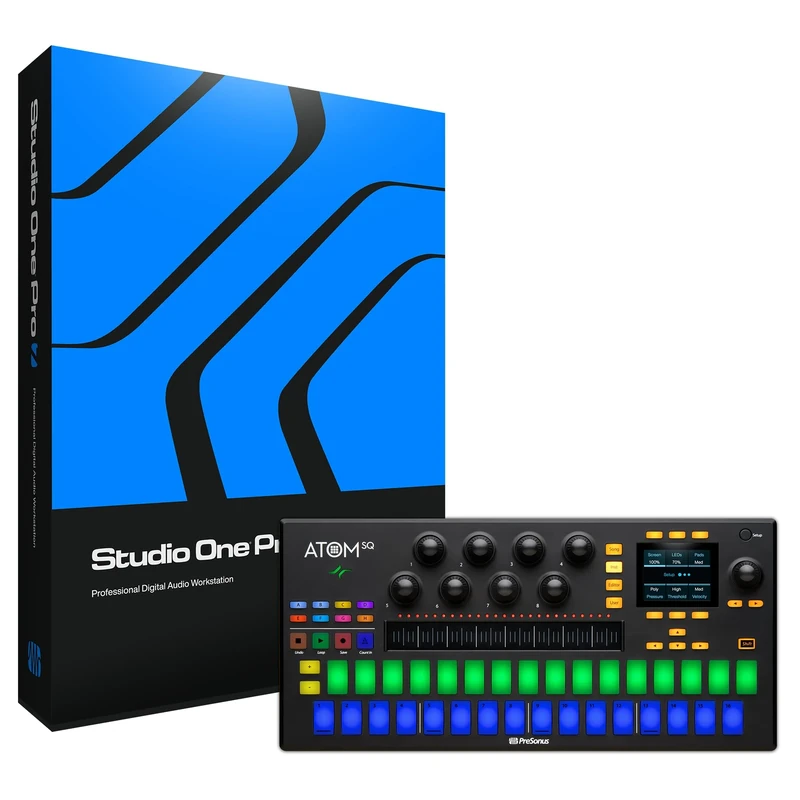 PreSonus ATOM SQ, hybrid MIDI Keyboard/Pad Performance and Production Controller with Studio One Artist, Ableton Live Lite and Studio Magic recording software bundle
