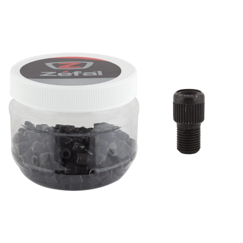 ZEFAL Brass Pump Valve Adaptor, Black, Presta Valve to Schrader Valve, Tub of 150