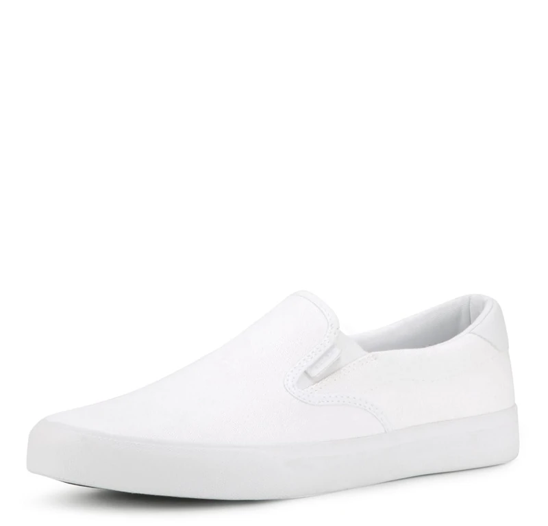 Lugz Men's Clipper Classic Slip-on Canvas Sneaker, White, 14 UK